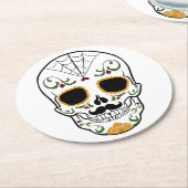 Maßgeschneiderter Zuckerschädel Runder Pappuntersetzer (Angewinkelt)