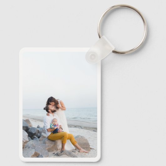Maßgeschneiderter Zwei-Foto-Schlüsselanhänger aus Schlüsselanhänger (Rückseite)