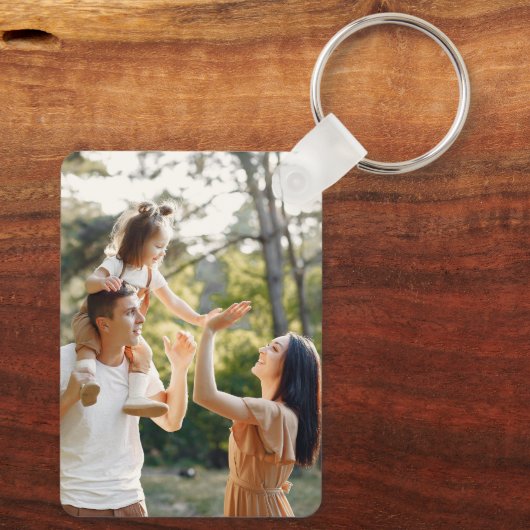 Maßgeschneiderter Zwei-Foto-Schlüsselanhänger aus Schlüsselanhänger (Rückseite)