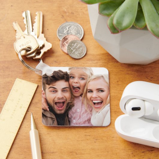 Maßgeschneiderter Zwei-Foto-Schlüsselanhänger aus  Schlüsselanhänger (Schreibtisch)