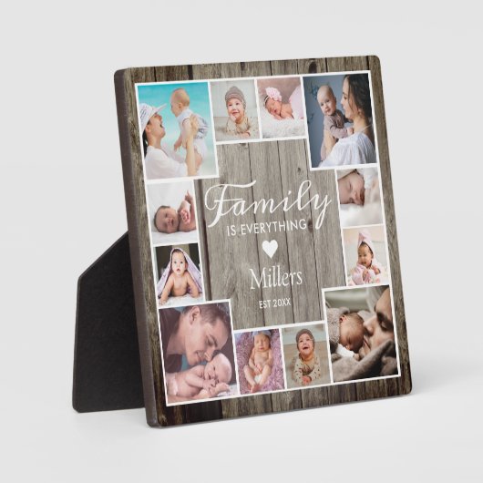 Maßgeschneidertes 12-Foto-Rahmen-Collage Rustikale Fotoplatte (Vorderseite)