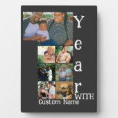 Maßgeschneidertes 1. Hochzeitstag 7 Foto Collage Fotoplatte (Vorderseite)