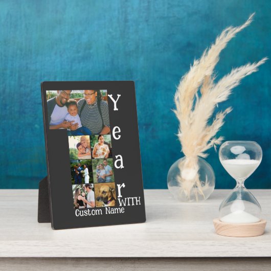 Maßgeschneidertes 1. Hochzeitstag 7 Foto Collage Fotoplatte (Seite)