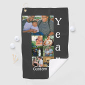 Maßgeschneidertes 1. Hochzeitstag 7 Foto Collage Golfhandtuch (Insitu)