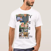 Maßgeschneidertes 1. Hochzeitstag 7 Foto Collage T-Shirt (Vorderseite)
