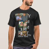 Maßgeschneidertes 1. Hochzeitstag 7 Foto Collage T-Shirt (Vorderseite)