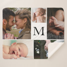 Maßgeschneidertes 5-Foto Collage Sherpa Blanket Sherpadecke