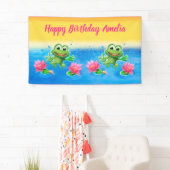 Maßgeschneidertes 5' x 3' Leapfrog Birthday Vinyl  Banner (Insitu)