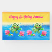 Maßgeschneidertes 5' x 3' Leapfrog Birthday Vinyl  Banner (Horizontal)