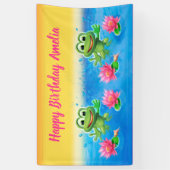 Maßgeschneidertes 5' x 3' Leapfrog Birthday Vinyl Banner (Vertikal)