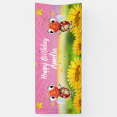 Maßgeschneidertes 6' x 2.5' Ladybug Birthday Vinyl Banner (Vertikal)