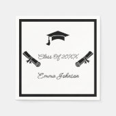 Maßgeschneidertes Abschluss für Schwarzweiß Serviette (Vorderseite)