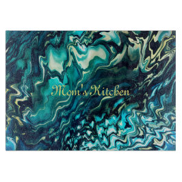 Maßgeschneidertes Abstraktes Aqua Turquoise Cuttin Schneidebrett
