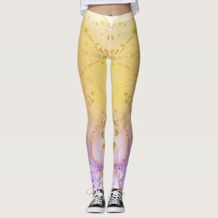 Maßgeschneidertes Abstraktes Golden Lila Chic Legg Leggings