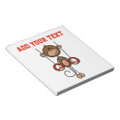 Maßgeschneidertes Affengymnast auf Rings Note Pad Notizblock (angewinkelt)