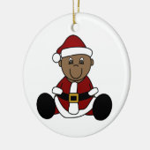 Maßgeschneidertes Afroamerikanisches Baby Santa Or Keramik Ornament (Links)
