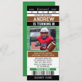 Maßgeschneidertes American Football Ticket mit Fot Einladung (Vorne/Hinten)