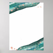 Maßgeschneidertes Aquamarin Geode- und Rose-Gold-B Poster (Vorne)