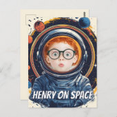Maßgeschneidertes Astronautenkid Postkarte (Vorne/Hinten)