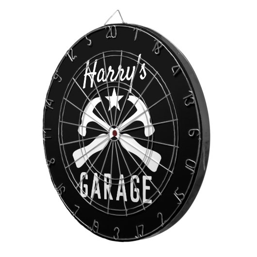 Maßgeschneidertes Auto-Garage- oder Mancave-Dartbo Dartscheibe (Vorderseite rechts)