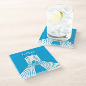 Maßgeschneidertes Azadi Tower Modern Magnet Glasuntersetzer (Schrägansicht)