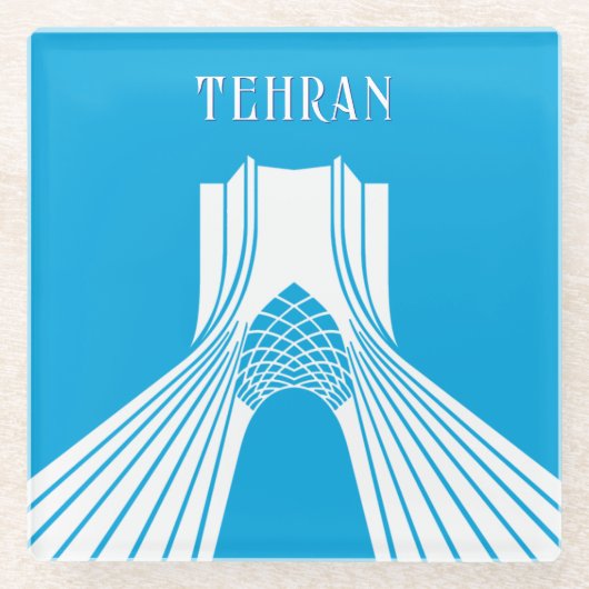 Maßgeschneidertes Azadi Tower Modern Magnet Glasuntersetzer (Vorderseite)