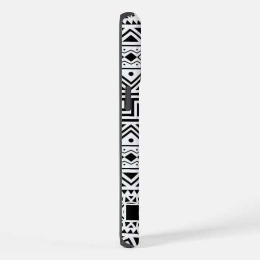 Maßgeschneidertes Azteken-Muster in Weiß und Schwa iPhone Hülle (Rechte Seite)