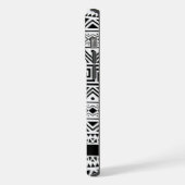 Maßgeschneidertes Azteken-Muster in Weiß und Schwa iPhone Hülle (Linke Seite)