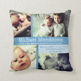 Maßgeschneidertes Baby Blue-Strichkissen Kissen