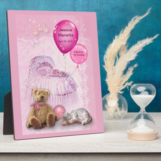 Maßgeschneidertes Baby-Girl Fotoplatte (Seite)