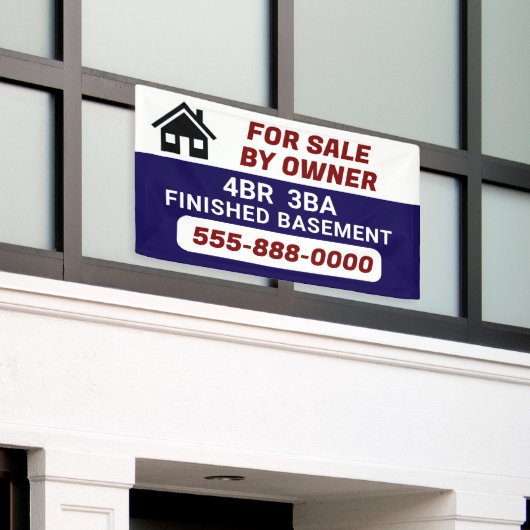 Maßgeschneidertes Banner "Zum Verkauf durch den Ei (Äußeres Gebäude)