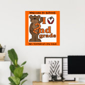 Maßgeschneidertes Bär-I-Liebe-Poster der zweiten K Poster (Heimbüro)