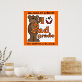 Maßgeschneidertes Bär-I-Liebe-Poster der zweiten K Poster (Küche)