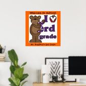 Maßgeschneidertes Bären-I-Liebe-Poster der 3. Klas Poster (Heimbüro)