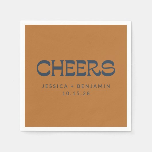 Maßgeschneidertes Beileid für Kupfernavy Moderne H Serviette (Vorderseite)