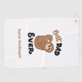 Maßgeschneidertes Best Vater je Niedlich Sloth Gol Golfhandtuch (Horizontal)