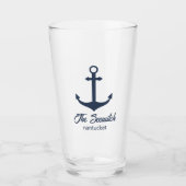 Maßgeschneidertes Bier-Glas - Blue Boat Anchor Glas (Vorderseite)