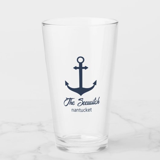 Maßgeschneidertes Bier-Glas - Blue Boat Anchor Glas (Vorderseite)
