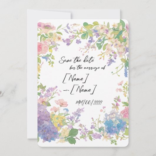 Maßgeschneidertes Bild für Blumenzehen Save The Date (Rückseite)