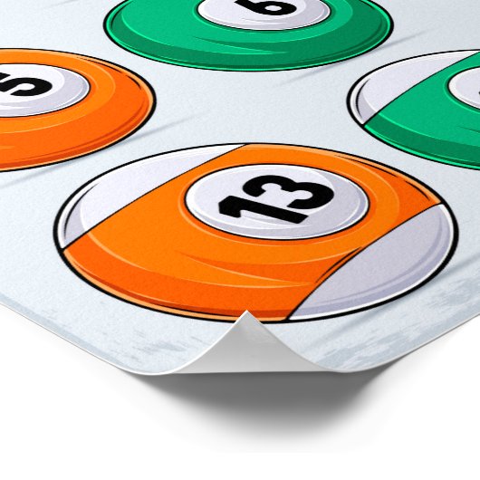 Maßgeschneidertes Billard-Ball-Poster Poster (Ecke)