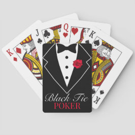 Maßgeschneidertes Black Tuxedo mit Rote Rose Poker Spielkarten