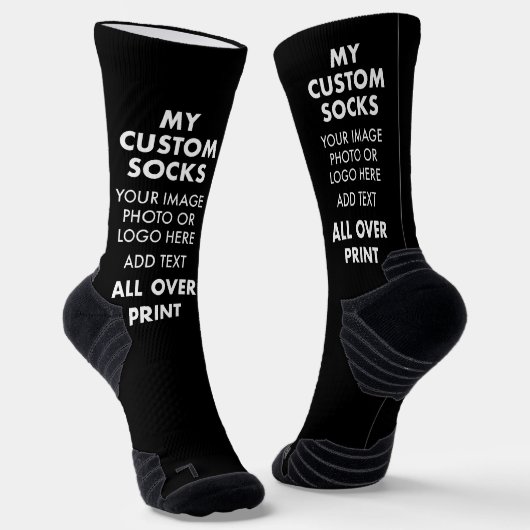 Maßgeschneidertes BLACK über Print Herren Sportsoc Socken (Gewinkelt)