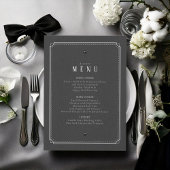Maßgeschneidertes Black & White Wedding Menu ID109