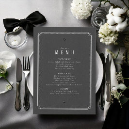 Maßgeschneidertes Black & White Wedding Menu ID109