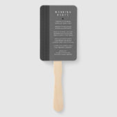 Maßgeschneidertes Black & White Wedding Programm I Fächer (Rückseite)