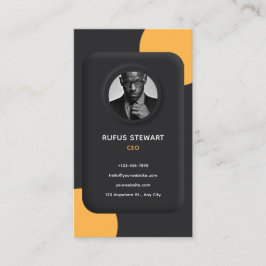 Maßgeschneidertes Black Yellow Elegant 3D Visitenkarte