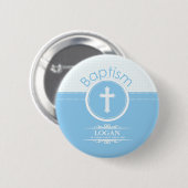 Maßgeschneidertes, blaues Kind Gottes Taufe Button (Vorne & Hinten)