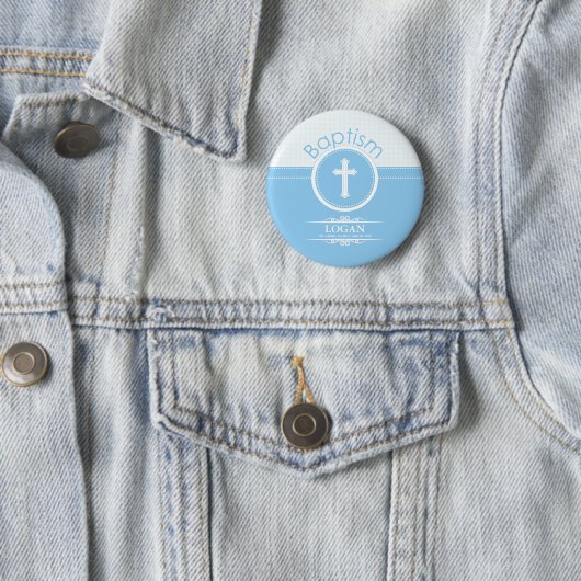 Maßgeschneidertes, blaues Kind Gottes Taufe Button (Beispiel)