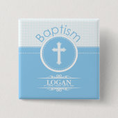Maßgeschneidertes, blaues Kind Gottes Taufe Button (Vorderseite)