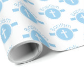 Maßgeschneidertes, blaues Kind Gottes Taufe Geschenkpapier (Rolleneckpunkt)